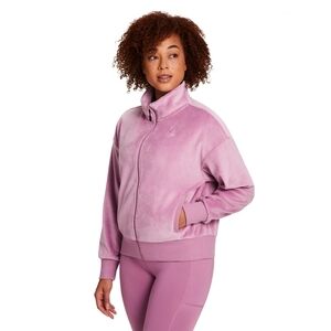 Reebok - Women's Velvet Bomber Jacket in Mauve Pink